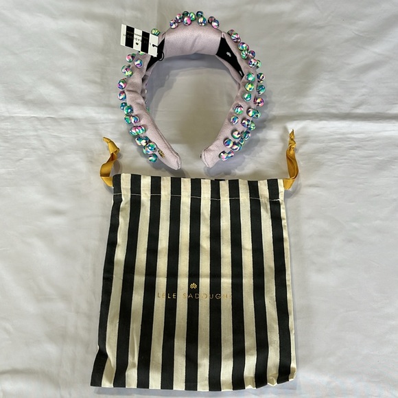 Lele Sadoughi Beaded Woven Top Knot Headband in Candy Carnival Wisteria NWT